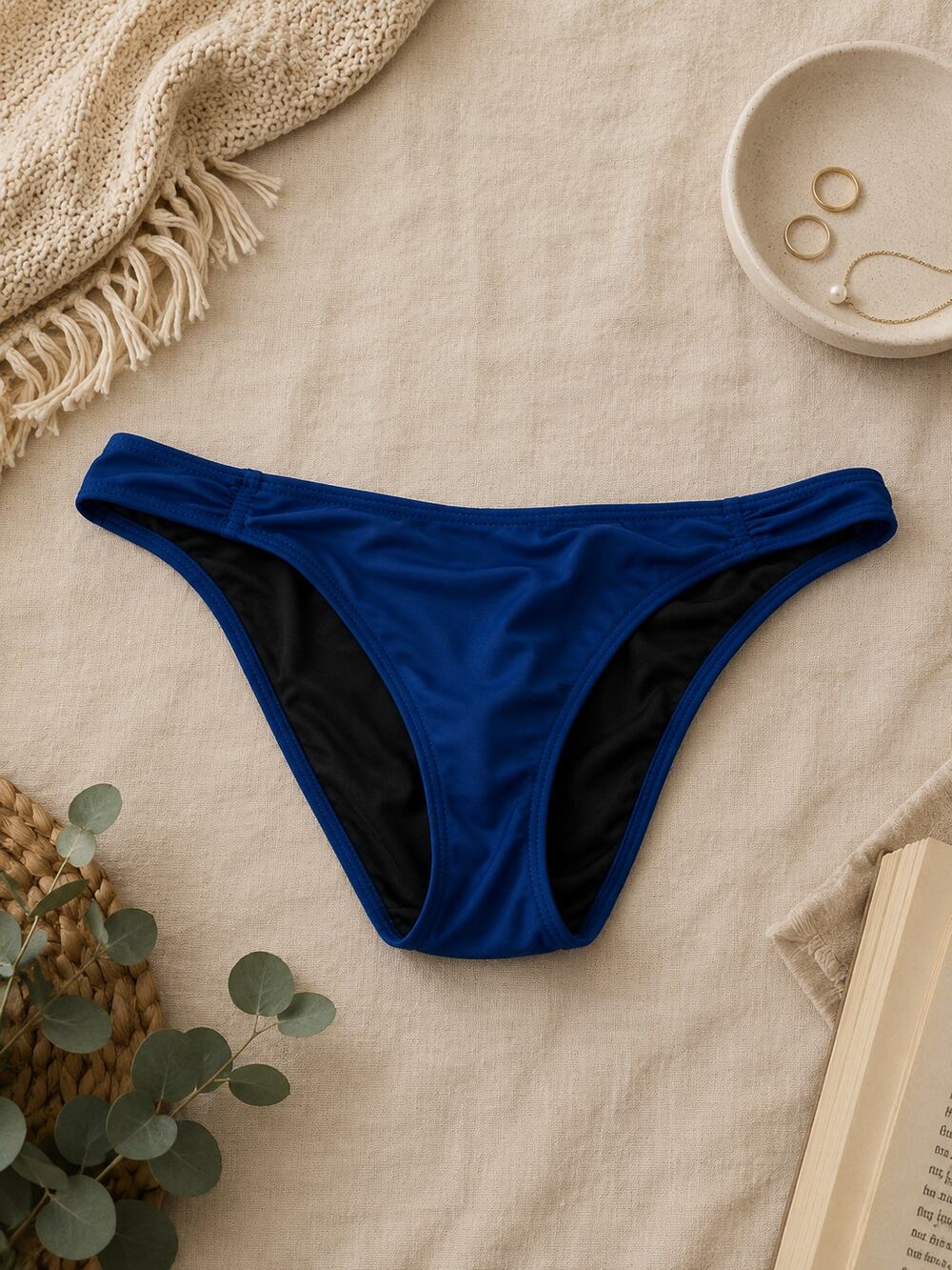 Victoria's Secret Women's Knockout Bikini Bottom Tropical Coastal Blue Size XL